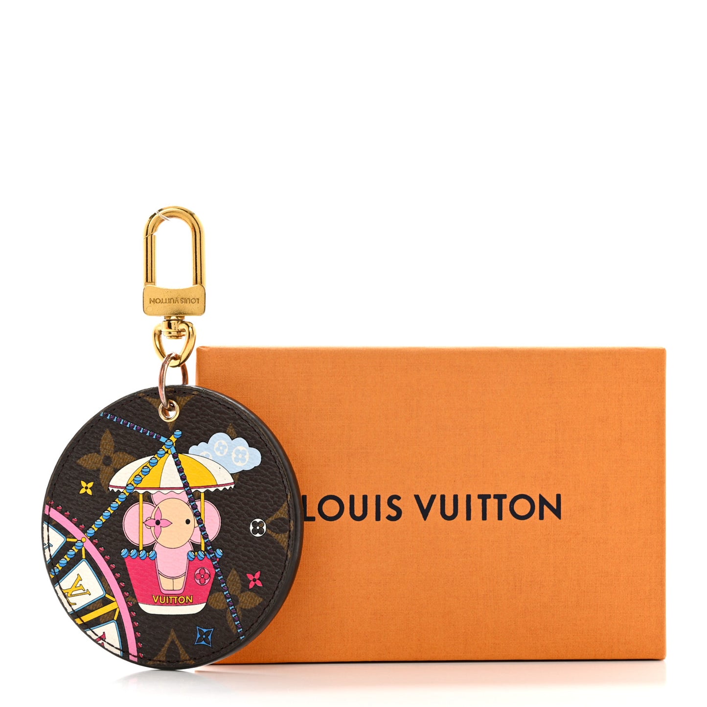 Monogram 2020 Christmas Animation Big Wheel Bag Charm Key Ring Rose Ballerine