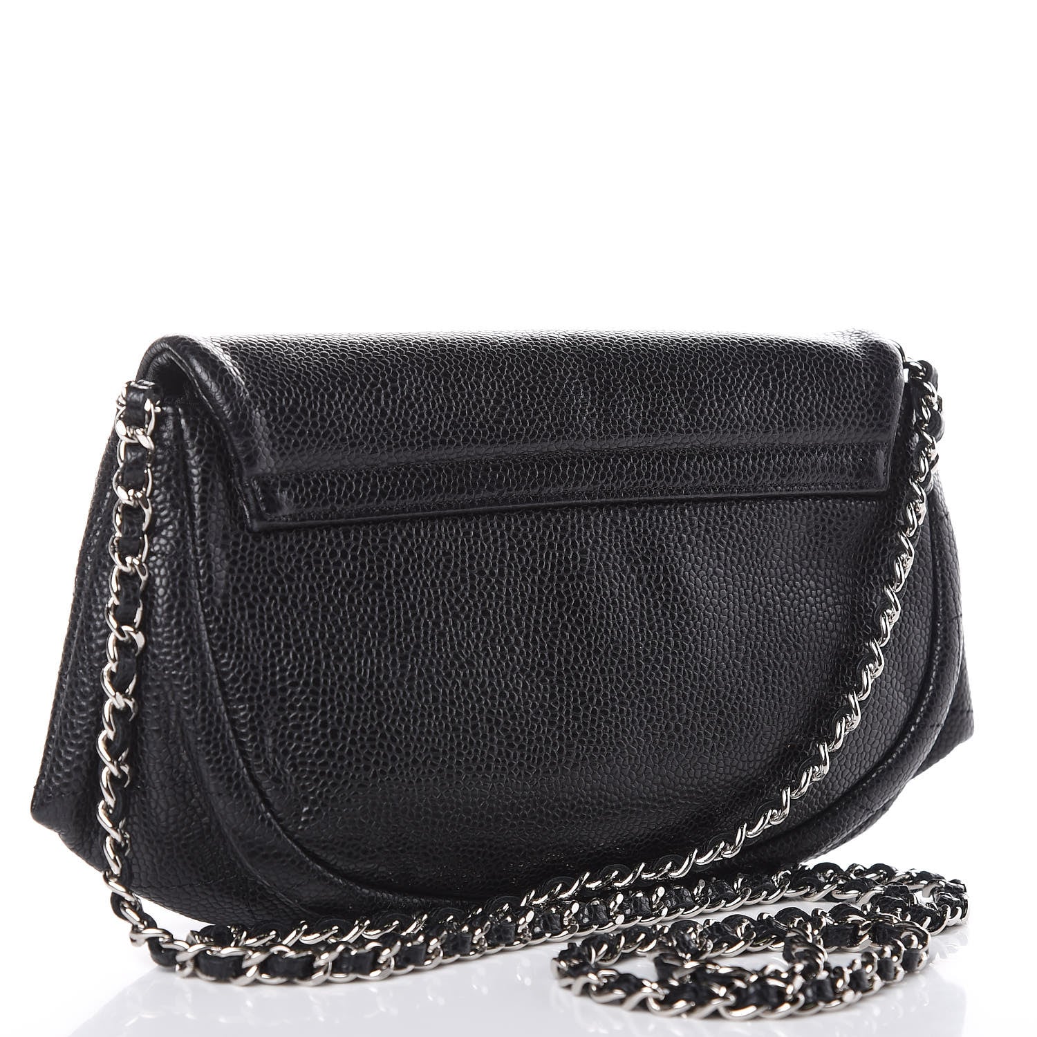 Chanel Caviar Half Moon Wallet On Chain WOC Black 3 of 11