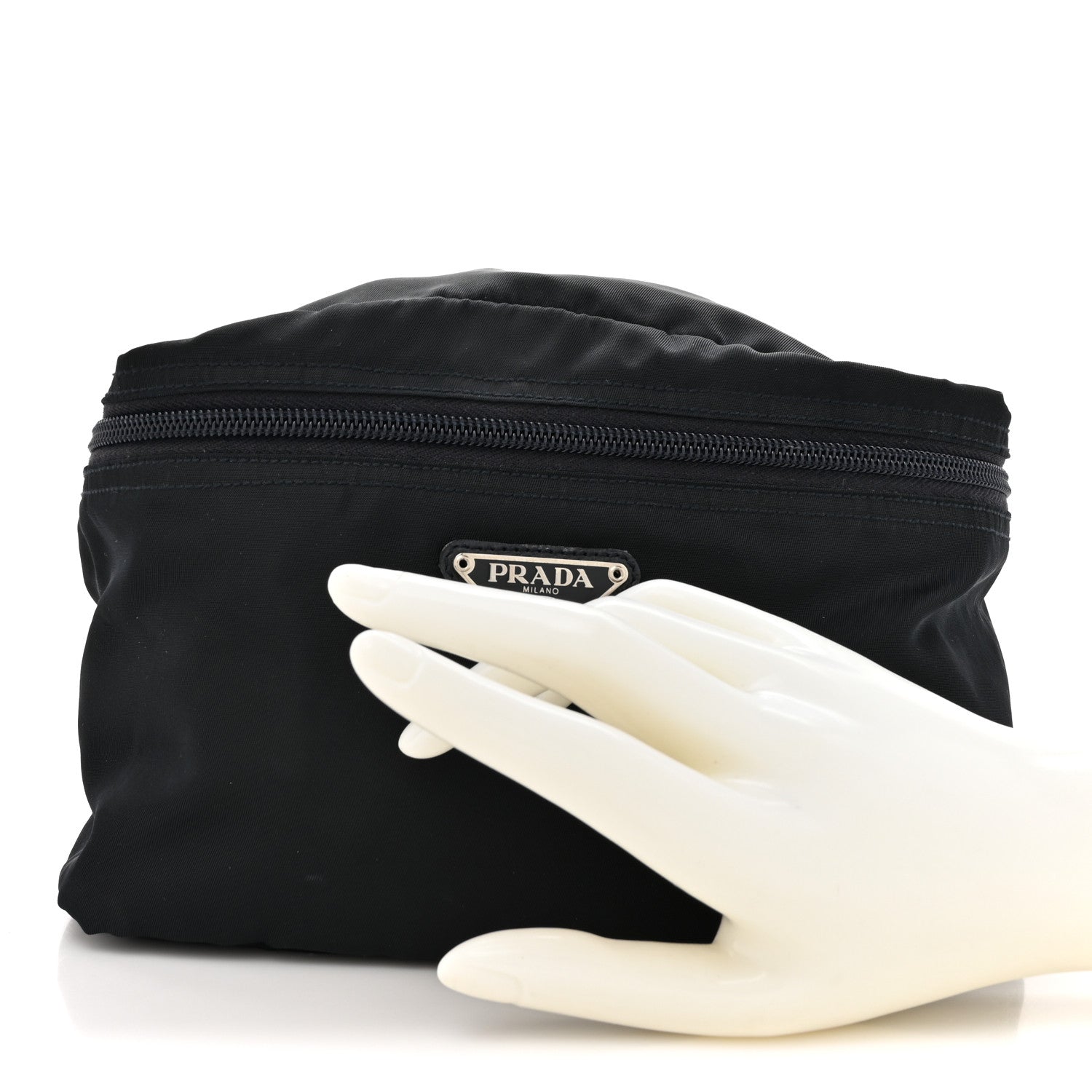 Prada Tessuto Nylon Handle Cosmetic Pouch Black 2 of 8