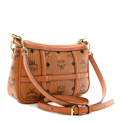 MCM Visetos Nappa Mini Delmy Chain Shoulder Bag Cognac 3 of 10