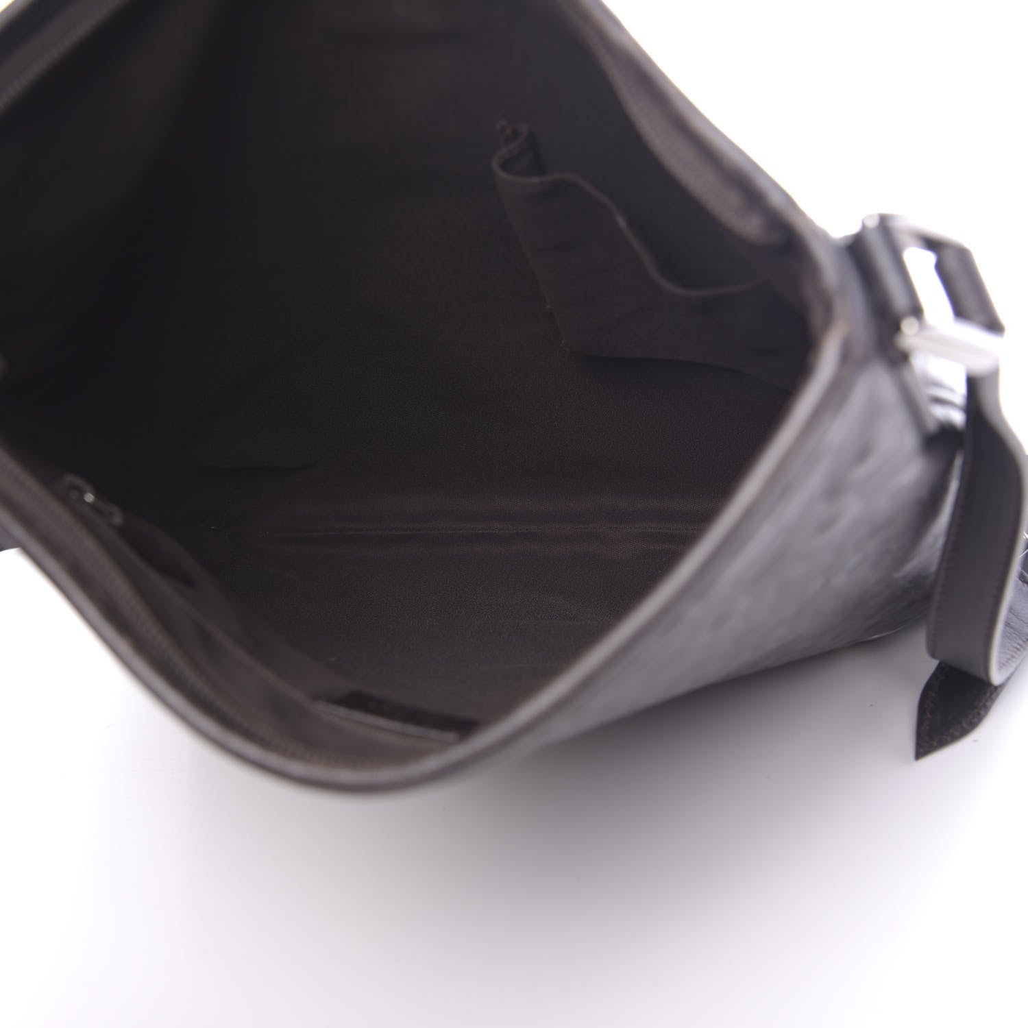 Gucci Calfskin Horsebit Embossed Abbey Messenger Dark Brown 5 of 10