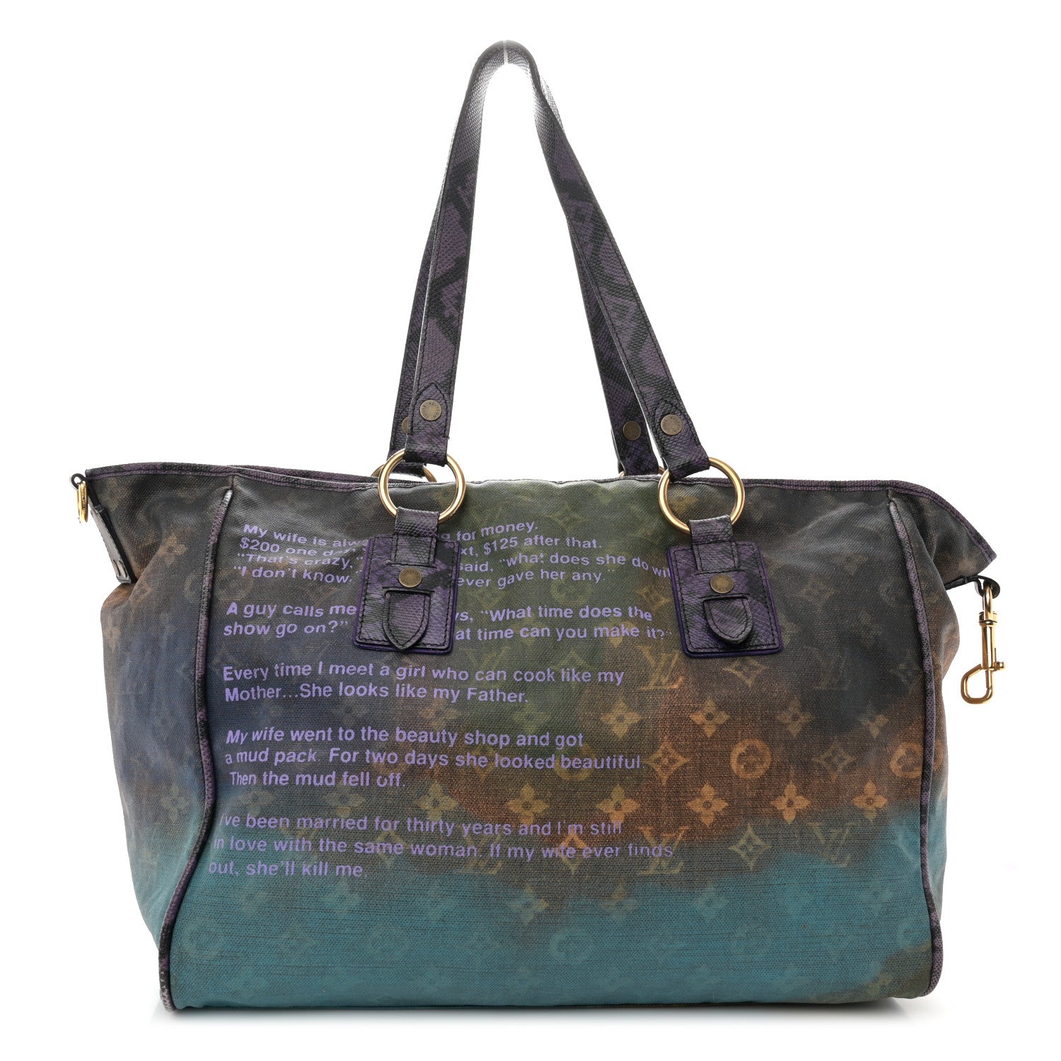 Louis Vuitton Richard Prince Monogram Karung Heartbreak Jokes Tote 1 of 10