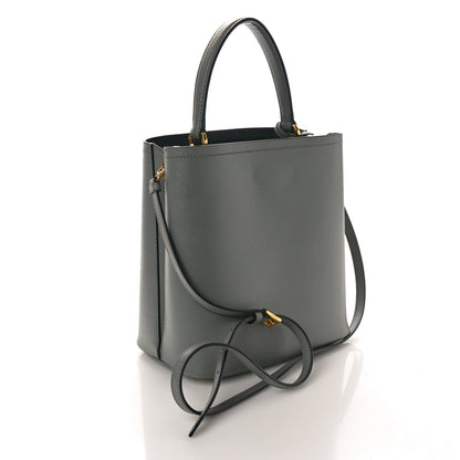 Prada Saffiano Cuir Medium Panier Bucket Bag Ardesia Black 3 of 10