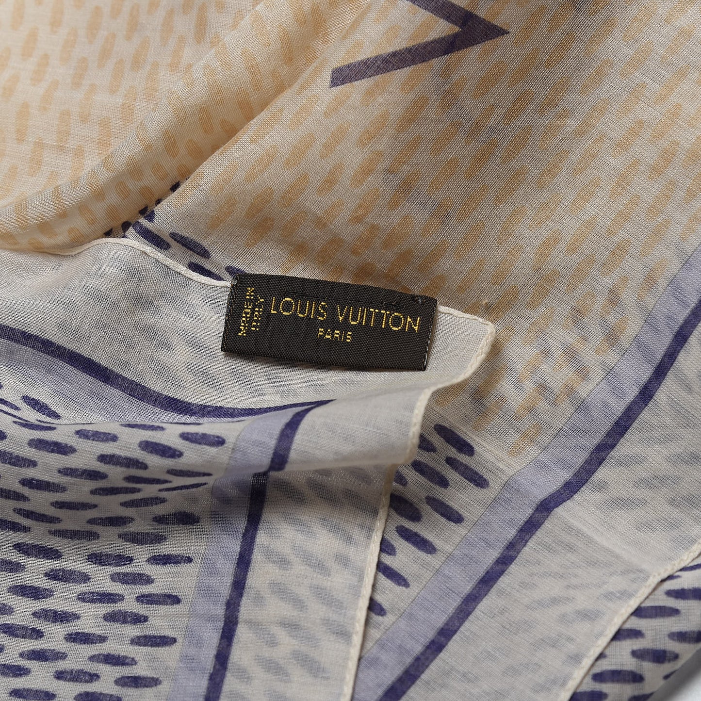 Cotton Damier Azur Square Bandana Scarf
