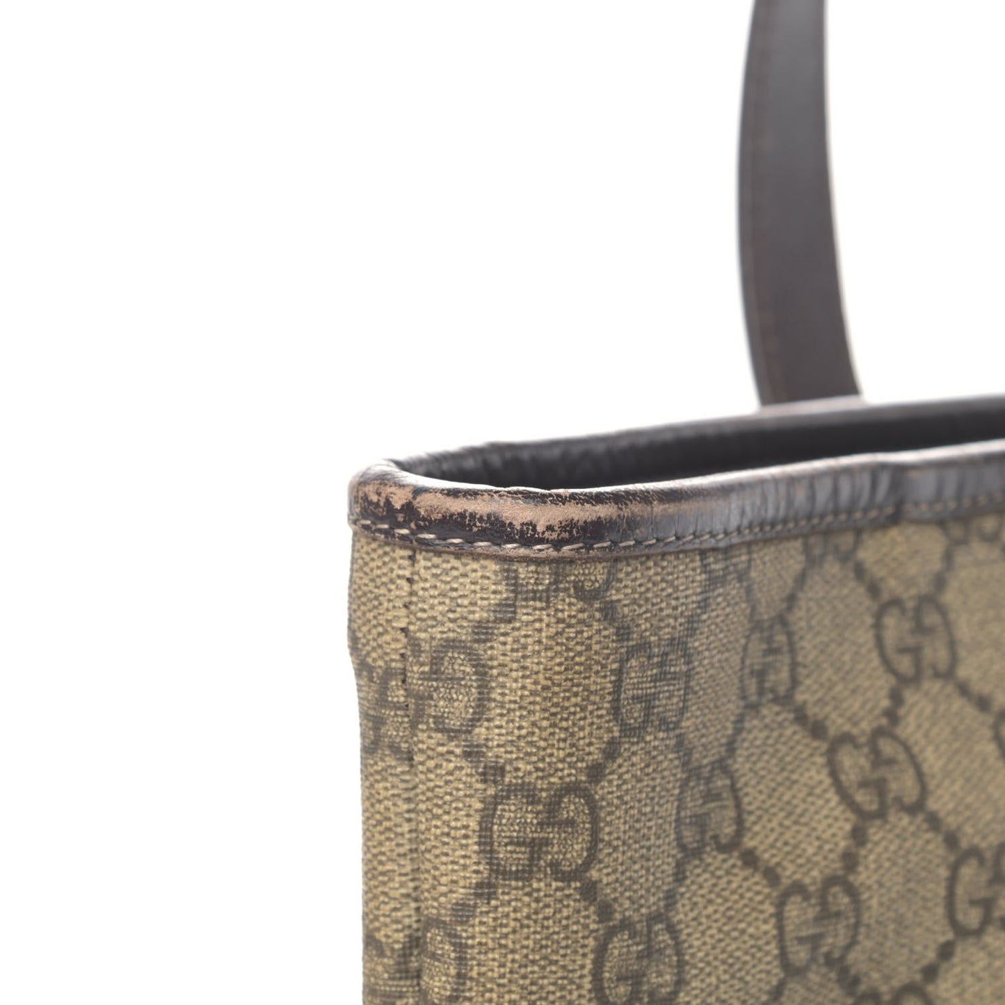 GG Supreme Monogram Medium Zippered Shopping Tote Brown