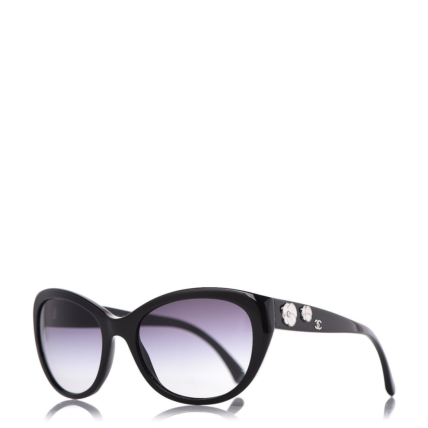 Chanel Camellia CC Sunglasses 5187-H Black 1 of 8