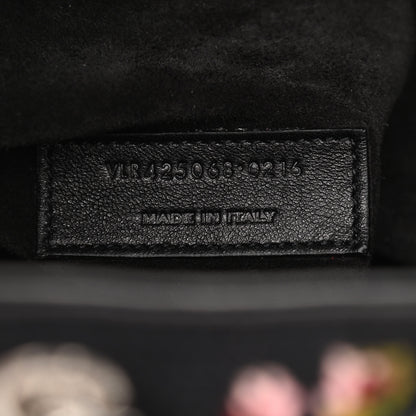 Saint Laurent Woven Wool Embroidered Baby Emmanuelle Bucket Bag Black 5 of 9