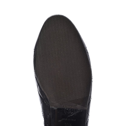 Chanel Aged Calfskin Quilted Cap Toe Ballerina Flats 39.5 Black 10 of 15