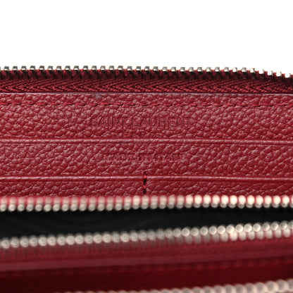 Saint Laurent Grained Calfskin Rive Gauche Zip Around Wallet Palissandre 6 of 11
