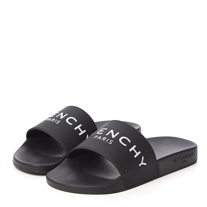 Givenchy Rubber Logo Pool Slide Sandals 38 Black 3 of 10