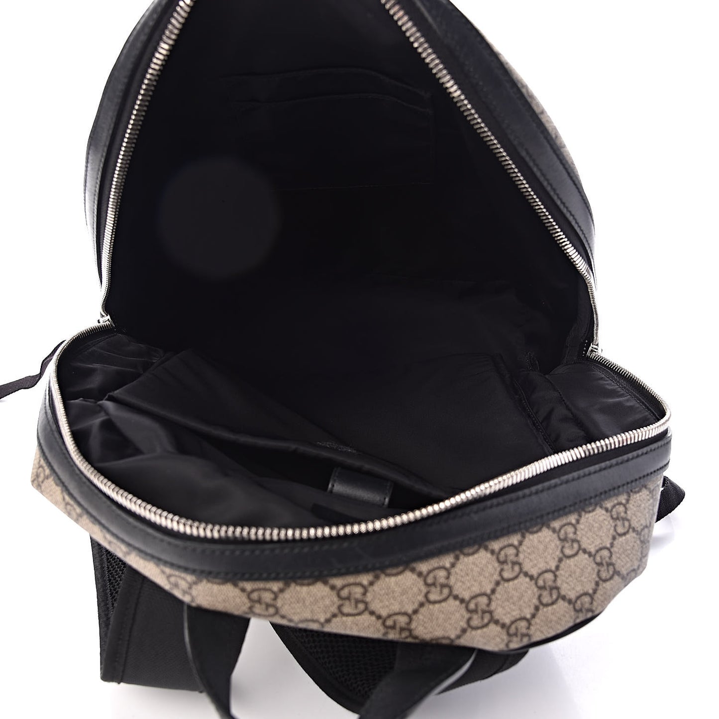 GG Supreme Monogram Web Dome Backpack Black