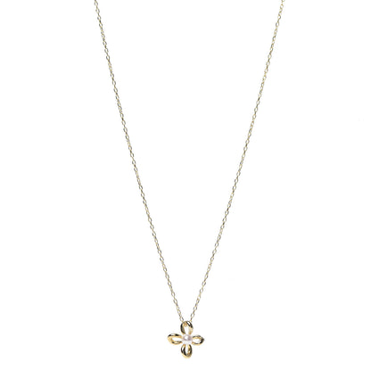 Mikimoto 18K Yellow Gold Pearl 4mm Flower Pendant Necklace 1 of 6
