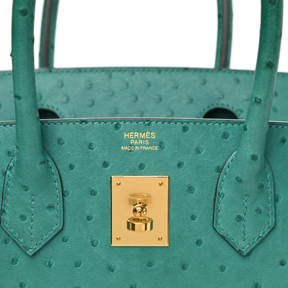 Hermes Ostrich Birkin 30 Vert Verone 6 of 10