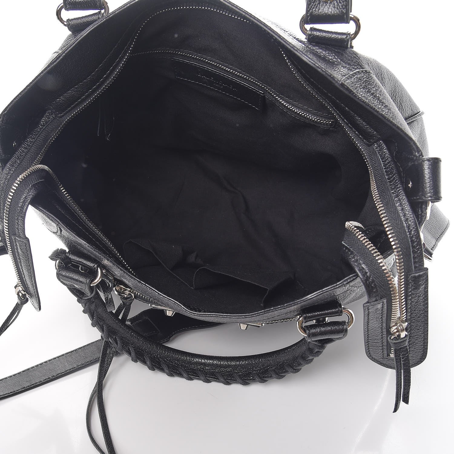 Balenciaga Chevre Silver Metallic Edge Hardware Velo Black 5 of 7