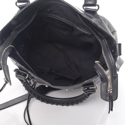 Balenciaga Chevre Silver Metallic Edge Hardware Velo Black 5 of 7