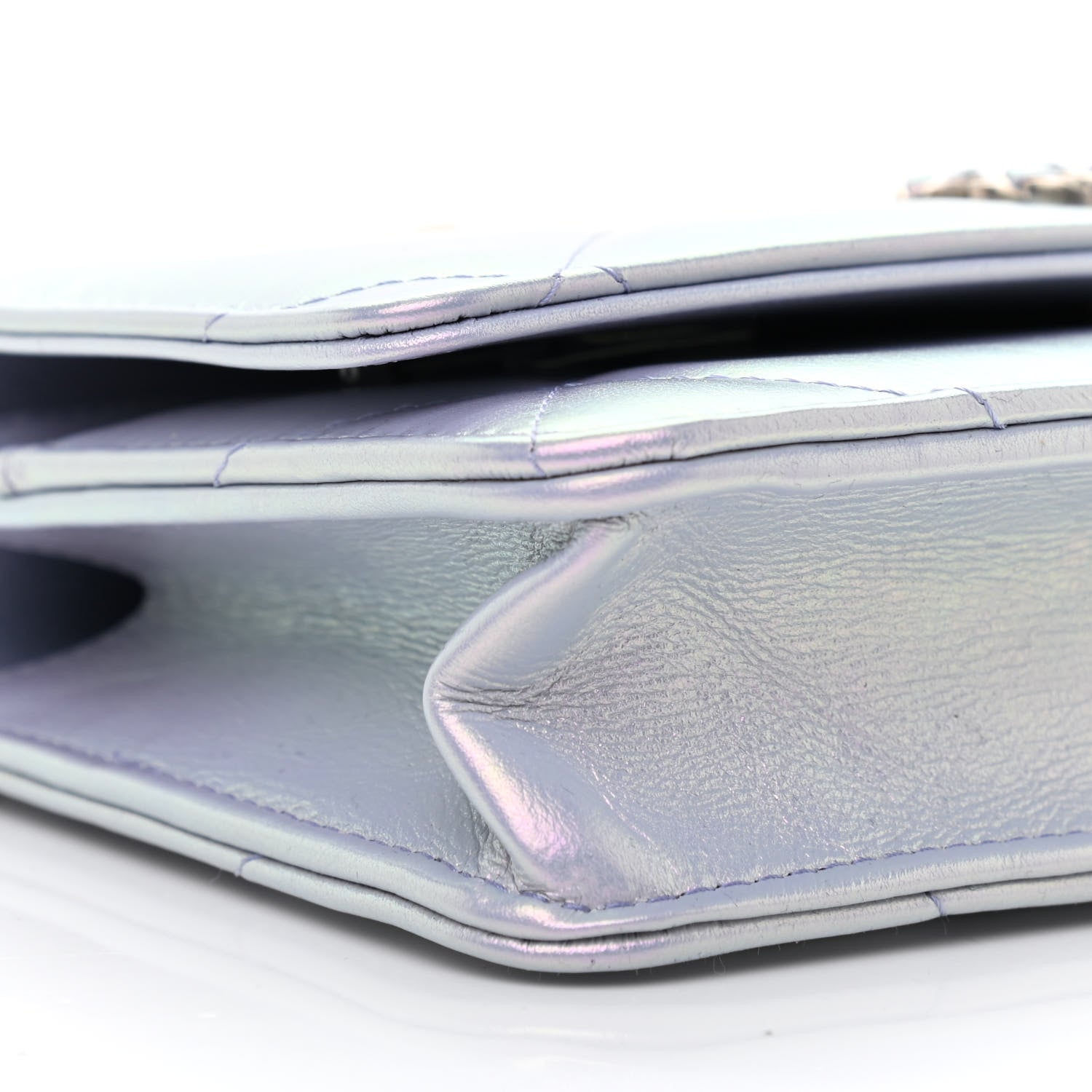 Chanel Iridescent Calfskin Quilted Chanel 19 Wallet On Chain WOC Light Purple 10 of 12
