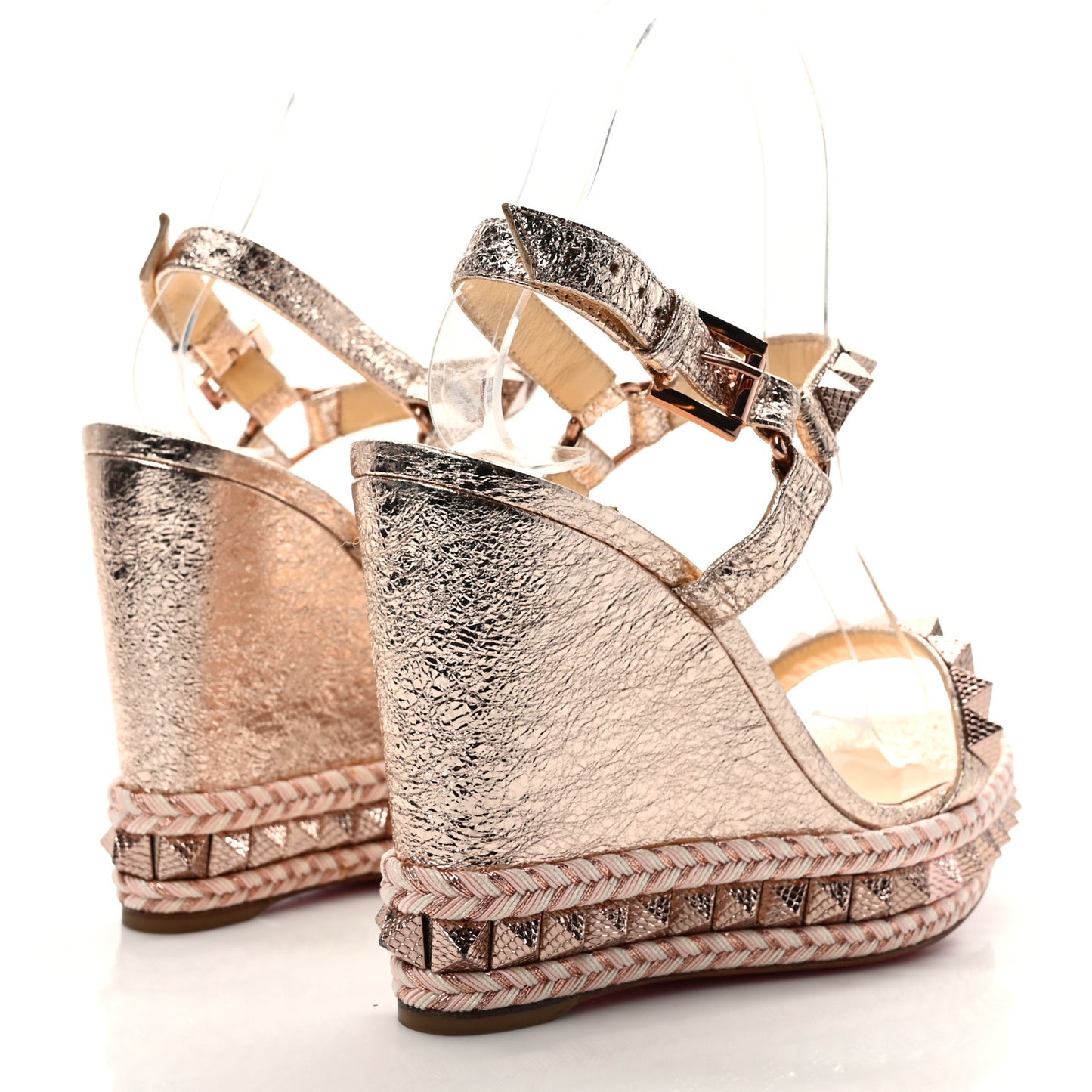 Specchio Vintage Pyraclou 110 Wedge Sandals 38 Rose Gold