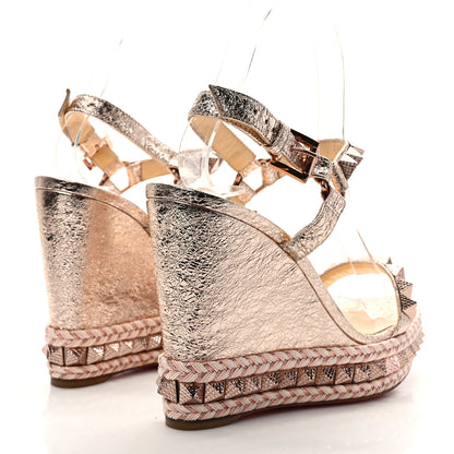 Christian Louboutin Specchio Vintage Pyraclou 110 Wedge Sandals 38 Rose Gold 4 of 8