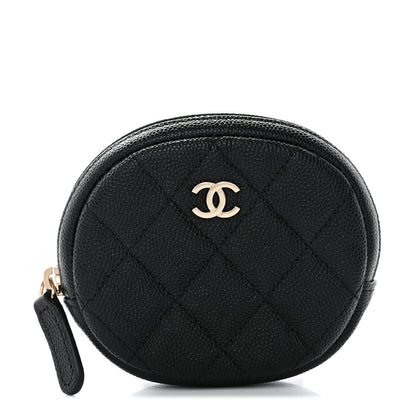 Chanel Caviar Quilted Zip Around Classic Coin Purse Black 1 of 8