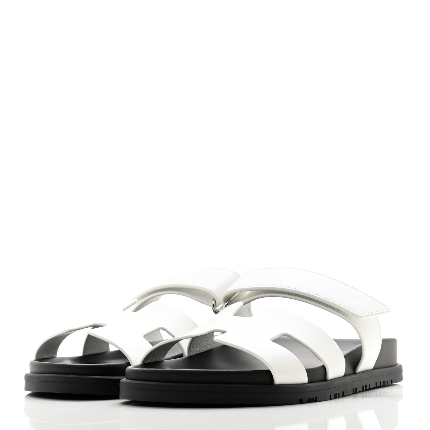 Hermes Calfskin Womens Chypre Sandals 38.5 White 3 of 9