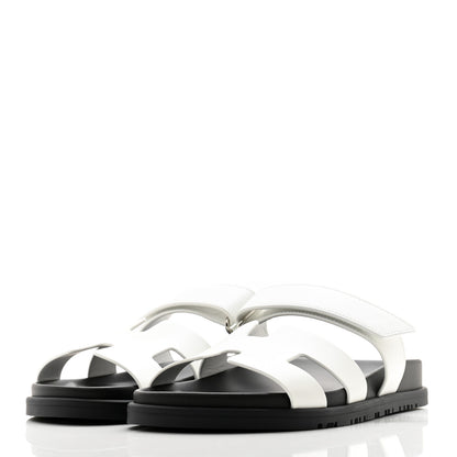 Hermes Calfskin Womens Chypre Sandals 38.5 White 3 of 9