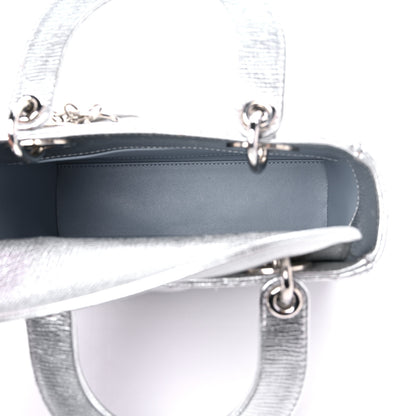 Christian Dior Metallic Grained Calfskin Cannage Small Lucky Badges My Lady Dior Silver 5 of 10