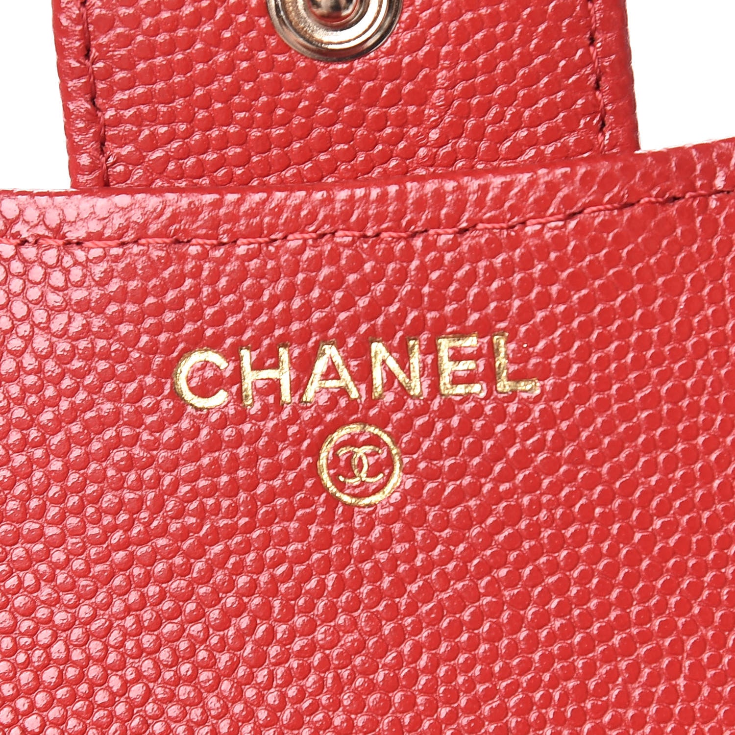 Chanel Caviar Quilted Compact Flap Wallet Red 6 of 9
