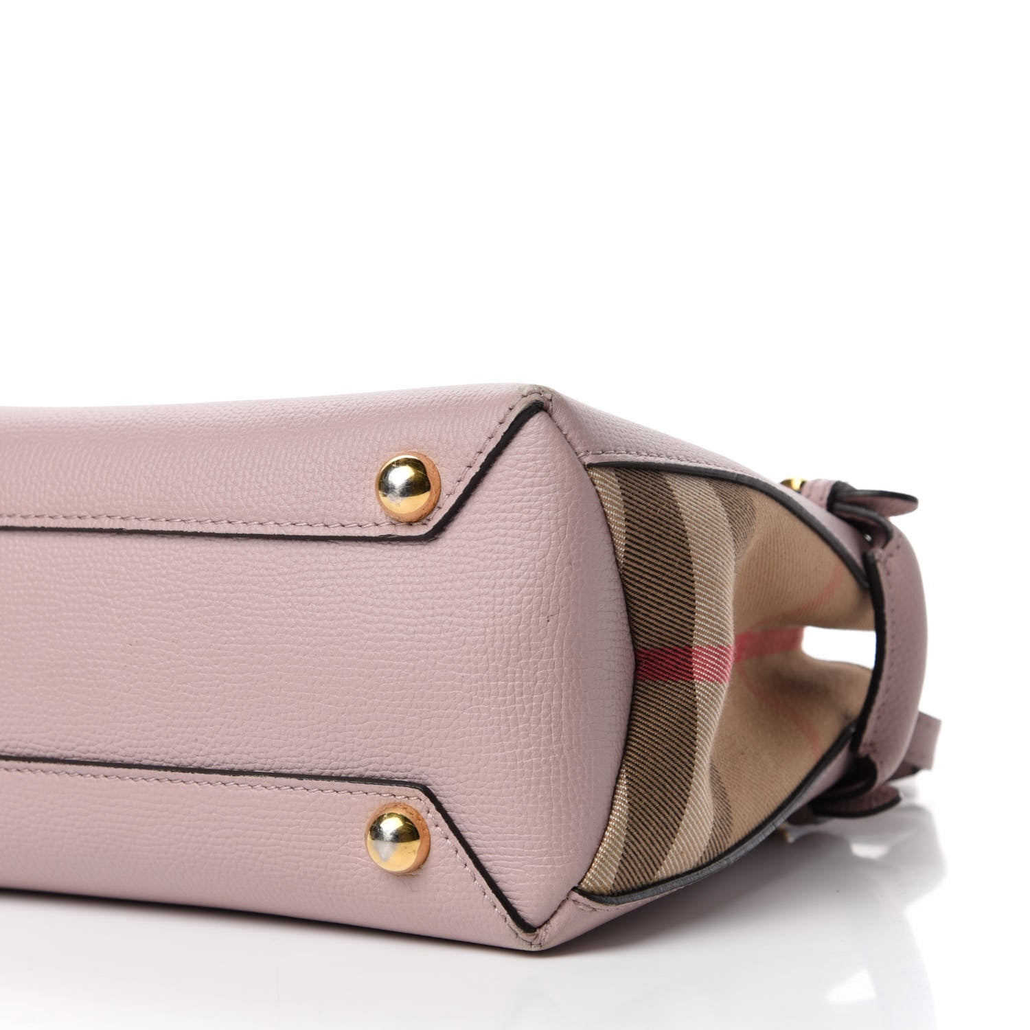 Burberry Grainy Calfskin House Check Small Banner Tote Pale Orchid 8 of 11