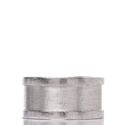 Cartier 18K White Gold Diamond 10mm Logo De Ring 53 6.25 3 of 5