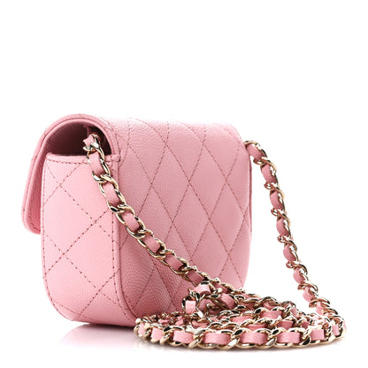 Chanel Caviar Quilted Mini Clutch With Chain Pink 3 of 12