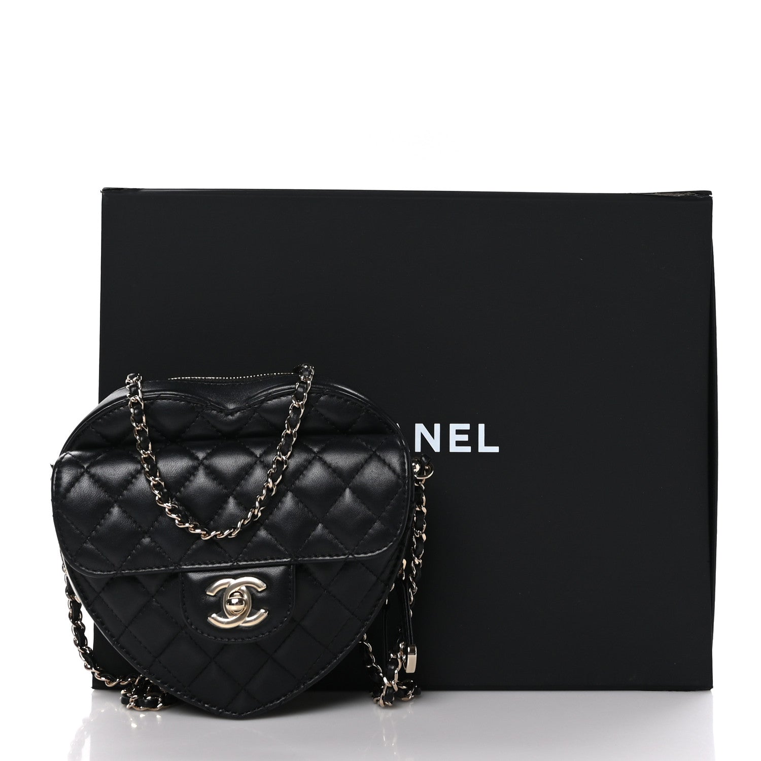 Chanel Lambskin Quilted CC In Love Heart Bag Black 11 of 11