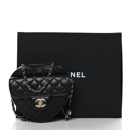 Chanel Lambskin Quilted CC In Love Heart Bag Black 11 of 11
