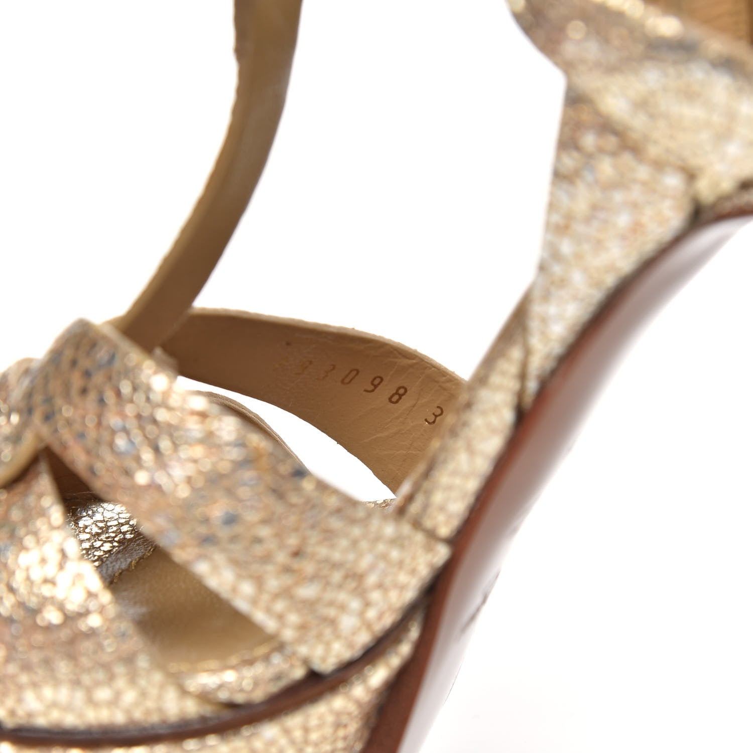 Saint Laurent Metallic Calfskin Tribute 105 Platform Sandals 35 Gold 9 of 10