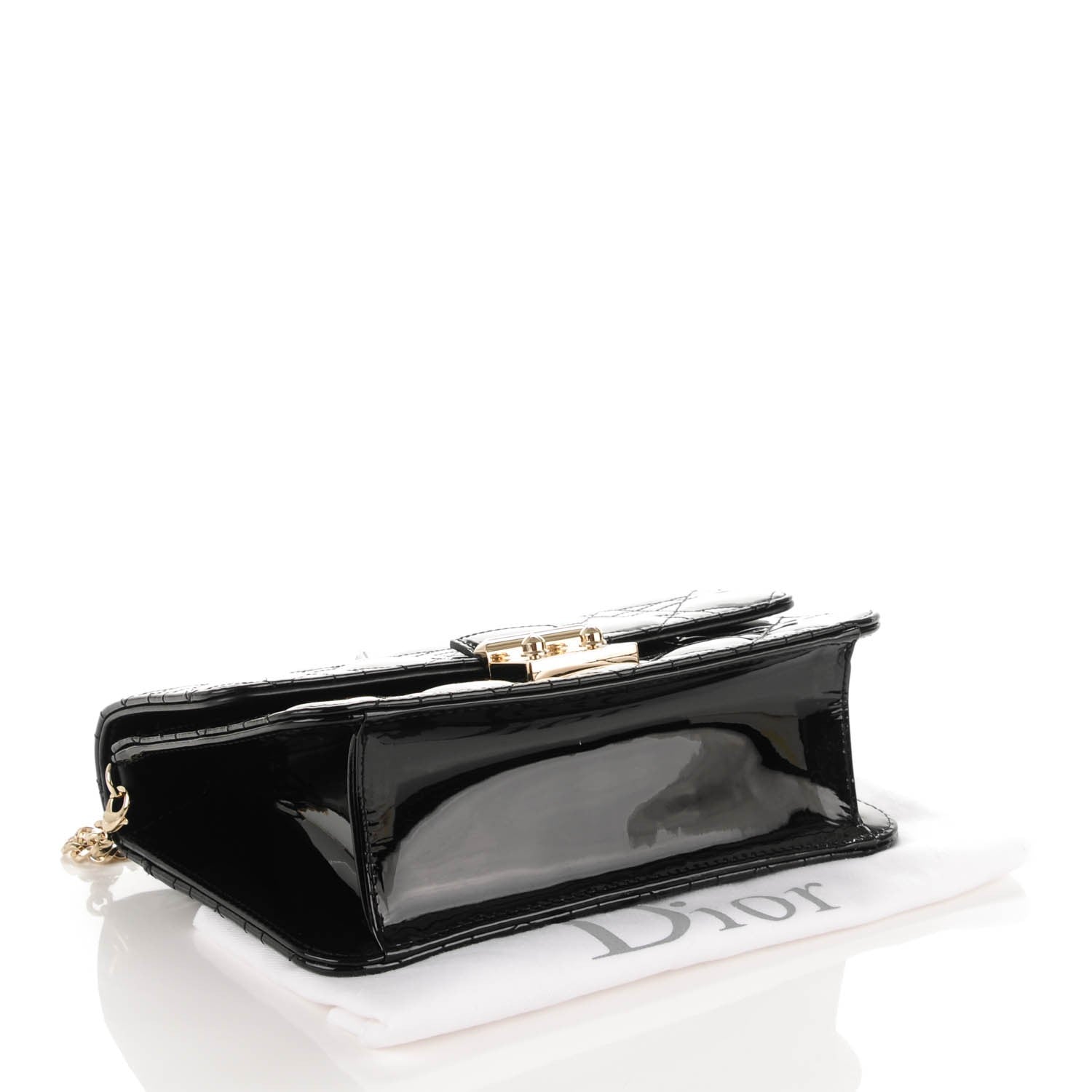 Christian Dior Patent Cannage Large Miss Dior Promenade Pouch Black 4 of 7