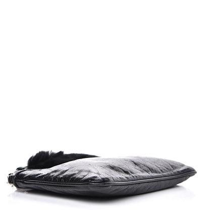 Miu Miu Nappa Lux Rabbit Fur Pouch Black 4 of 11