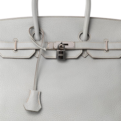 Hermes Taurillon Clemence Birkin 35 Gris Perle 7 of 13
