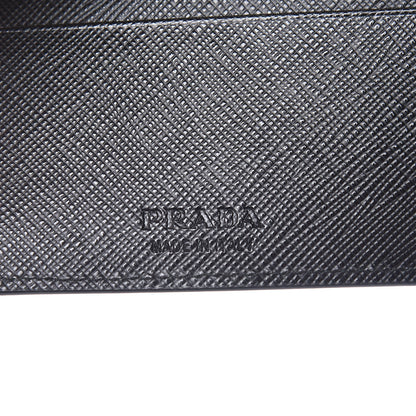 Prada Saffiano Palm Tree Bi-Fold Wallet Black 6 of 8