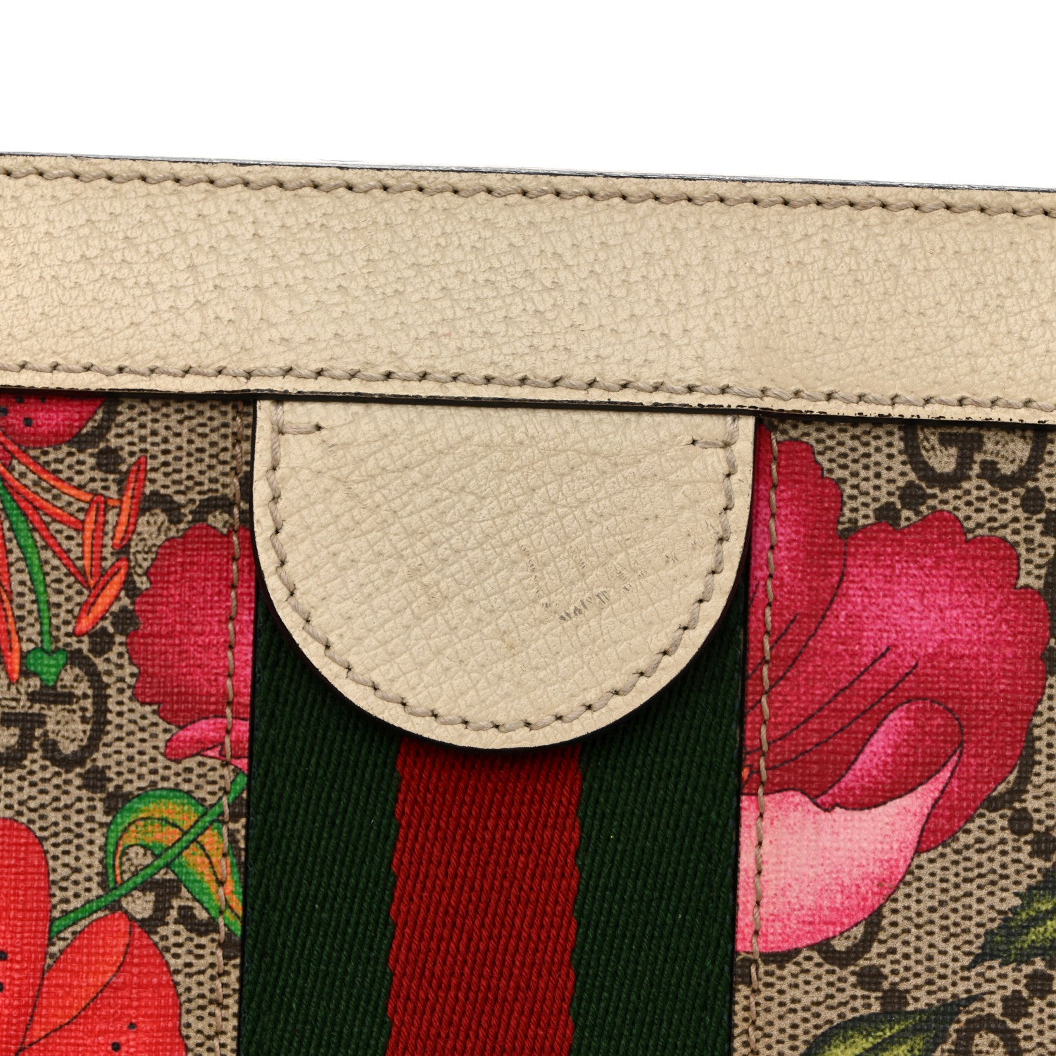 Gucci GG Supreme Monogram Flora Web Small Ophidia Chain Shoulder Bag White 12 of 14