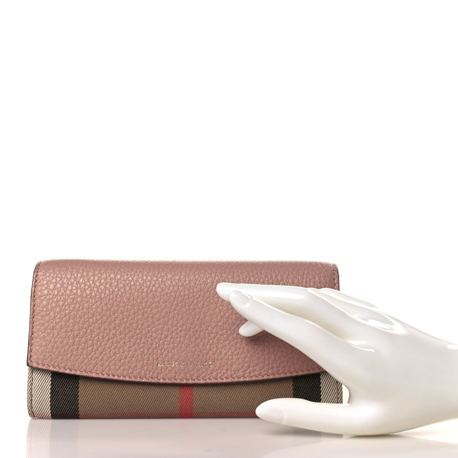 Burberry Calfskin House Check Porter Continental Wallet Pale Orchid 2 of 6