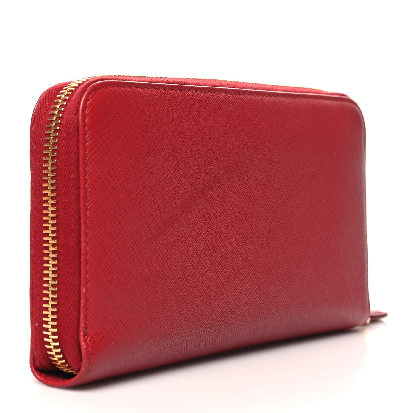 Saffiano Metal Zip Around Wallet Fuoco