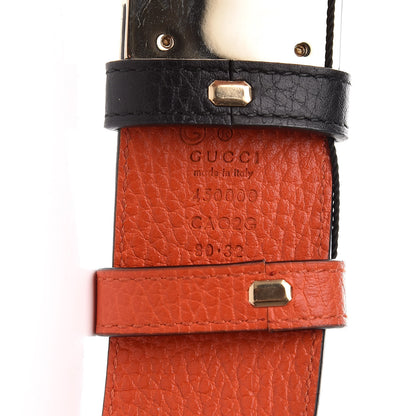 Gucci Calfskin 1973 Reversible Belt 80 32 Orange Black 10 of 13