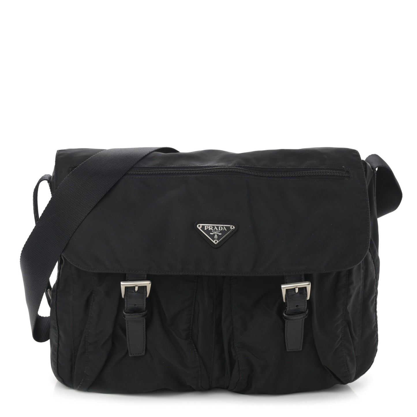 Nylon Vela Messenger Bag Black
