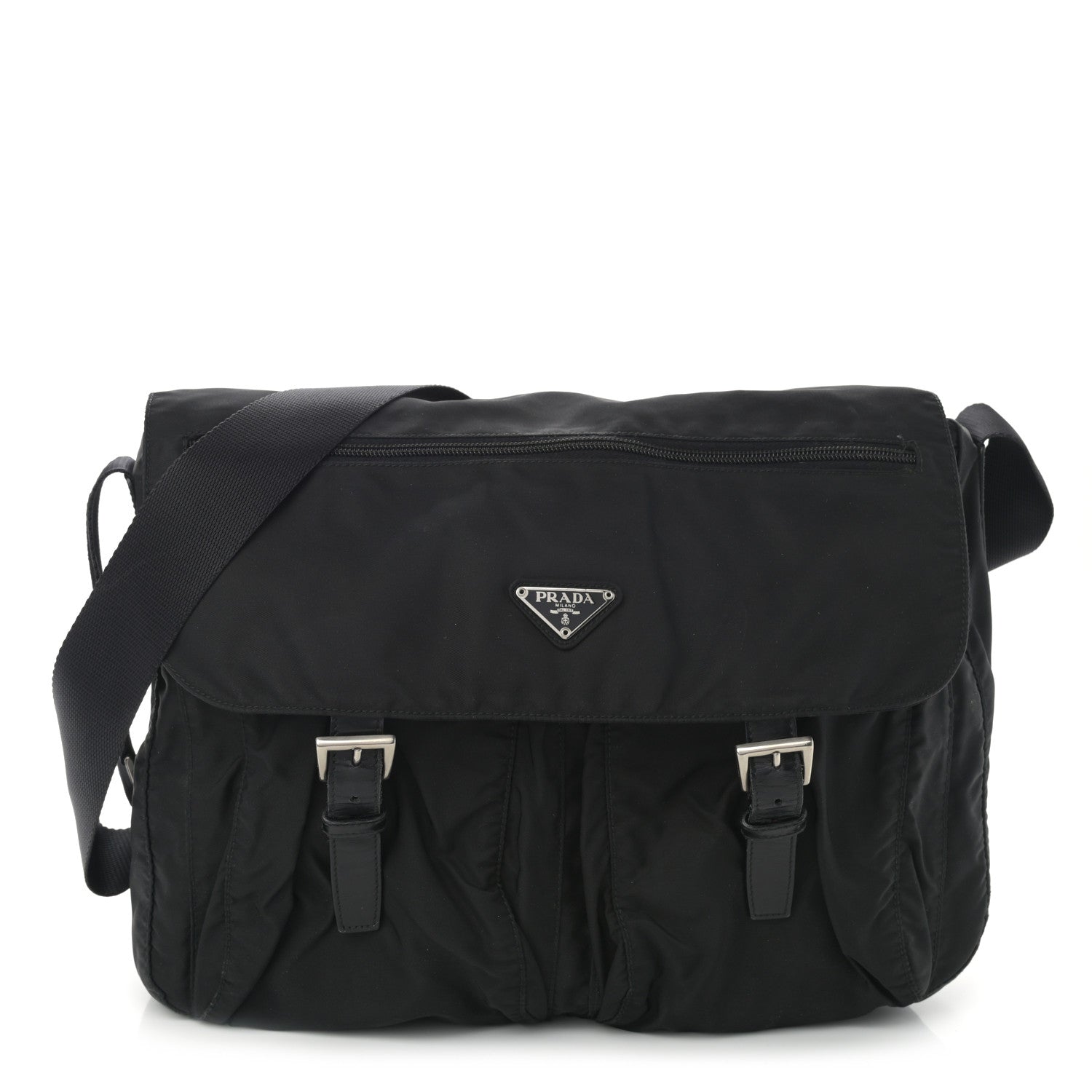 Prada Nylon Vela Messenger Bag Black 1 of 9