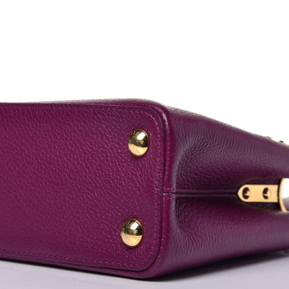 Louis Vuitton Taurillon Studded Sol Capucines BB Magenta 9 of 9