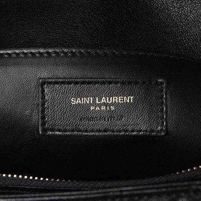 Saint Laurent Sheepskin Matelasse Chevron Monogram Large College Satchel Black 7 of 7
