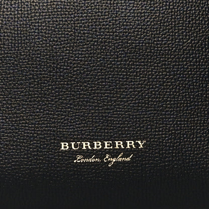 Burberry Grainy Calfskin House Check Medium Banner Tote Black 8 of 10