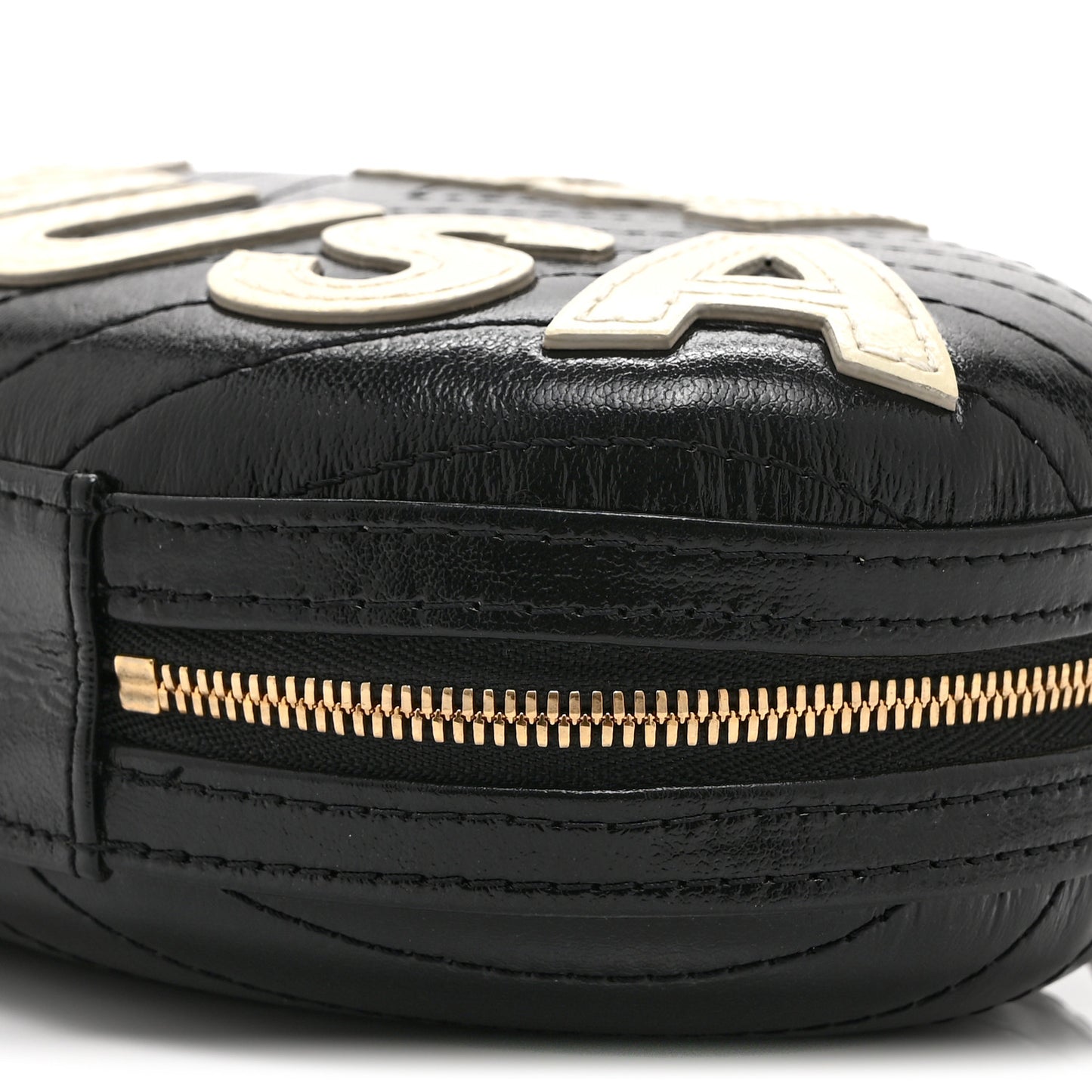 Lambskin Embroidered Chevron Quilted La Pausa Tassel Clutch Black