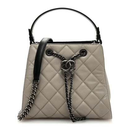 Chanel Caviar Quilted Small CC Bucket Bag Grey 1 of 9