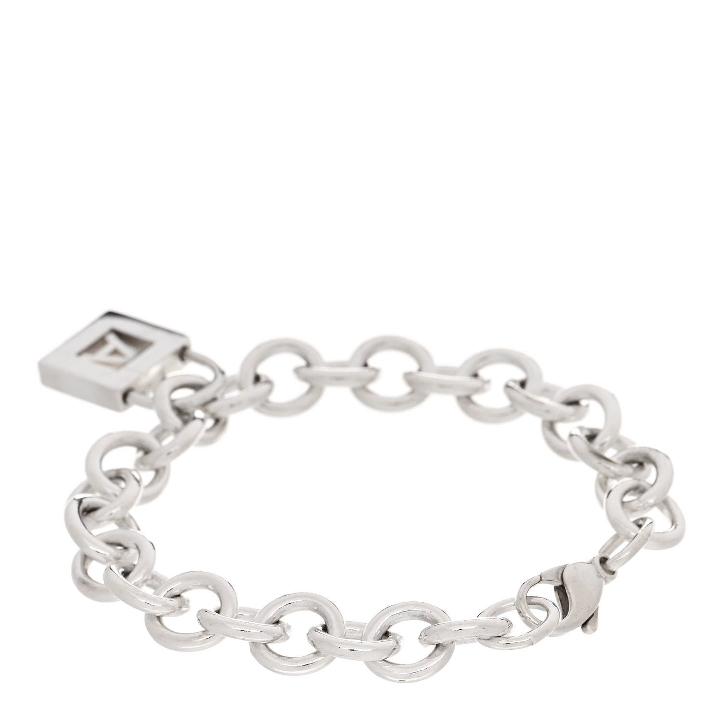 Sterling Silver Initial A Lock Charm Bracelet
