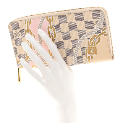 Louis Vuitton Damier Azur Nautical Zippy Wallet Gold 2 of 7